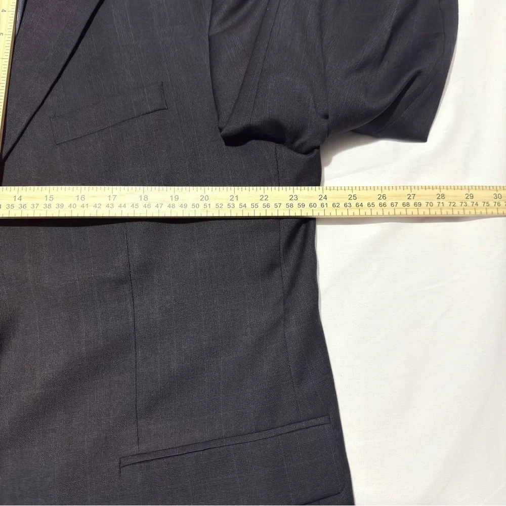 Pre-Owned Geoferey Beene Navy Blue Wool Suit Jacket 48R M302